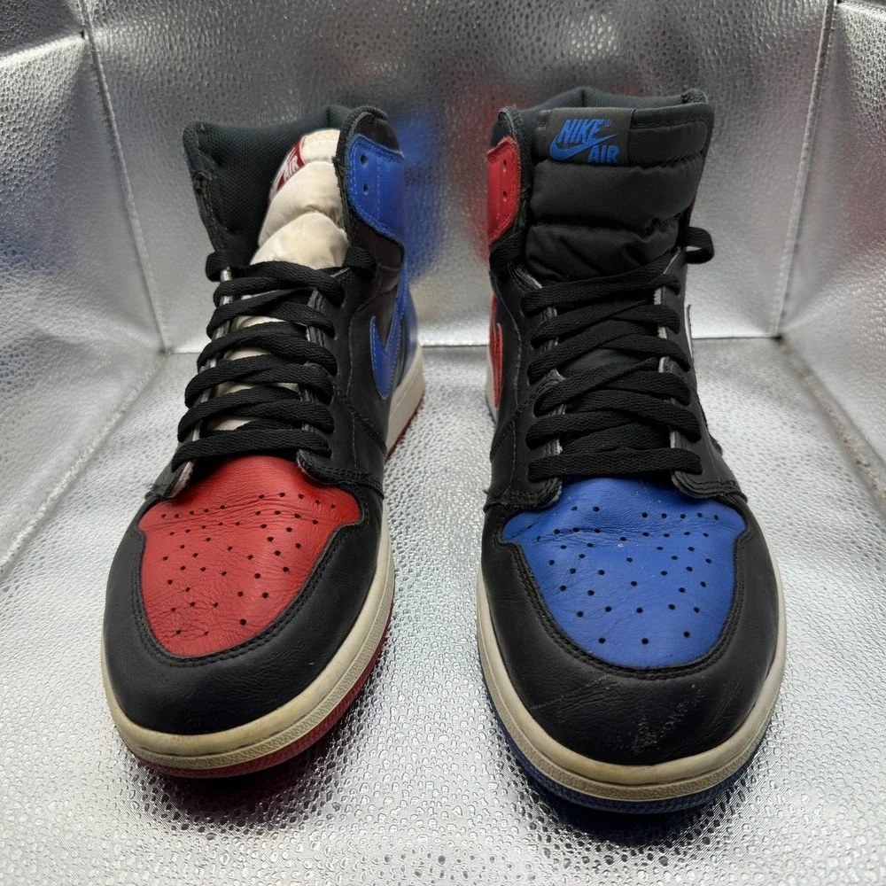 Size 12 Jordan 1 Retro‎ High OG Top 3 Black White Red Blue Mens Shoes 555088-026
